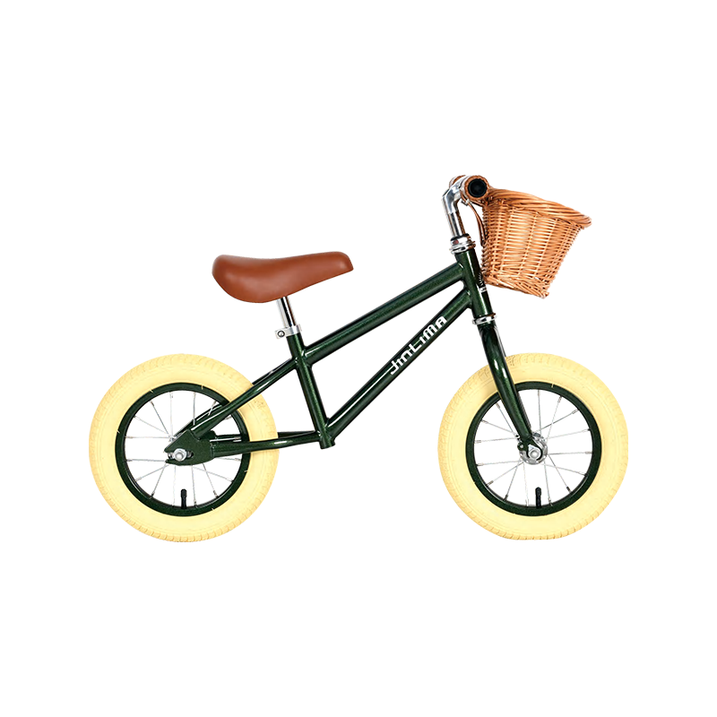 HYB-006 Green High Steel Kids 12 "Balance Bike mit Korb